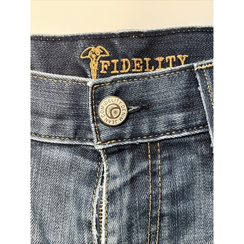 Fidelity Jeans Mens Blue Distressed Calvary Selvedge Seam 50-11/33 Denim - Picture 2 of 13